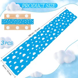 Oudain Cartoon Story Table Runner 13 x 72 Inch Blue Sky White Cloud Tablecloth Party Supplies Table Decor for Baby Shower Boy Girl Birthday Party Decorations(1 Pcs)