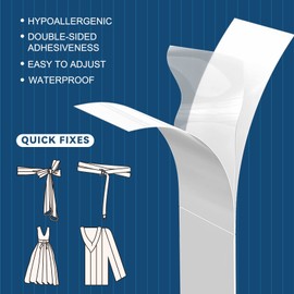 Body Tape, Double Sided Tape for Clothes & Body, Strength Tape Adhesive on Skin and Fabrics, Clear Tape for All Skin Tones and Fabrics(80 Strips)