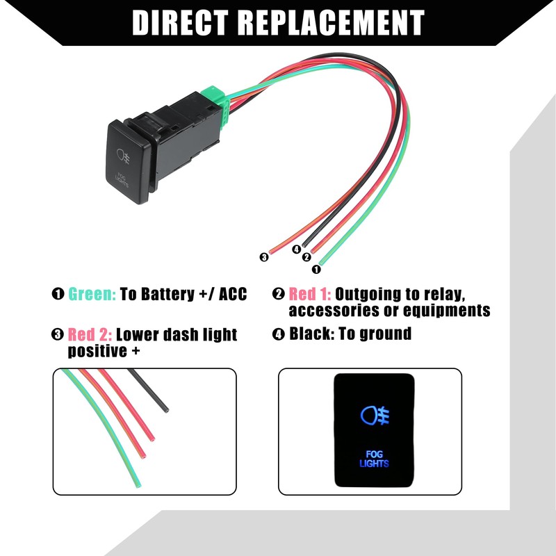 Hihaha Fog Light Pressure Switch with Connection Cable for Toyota