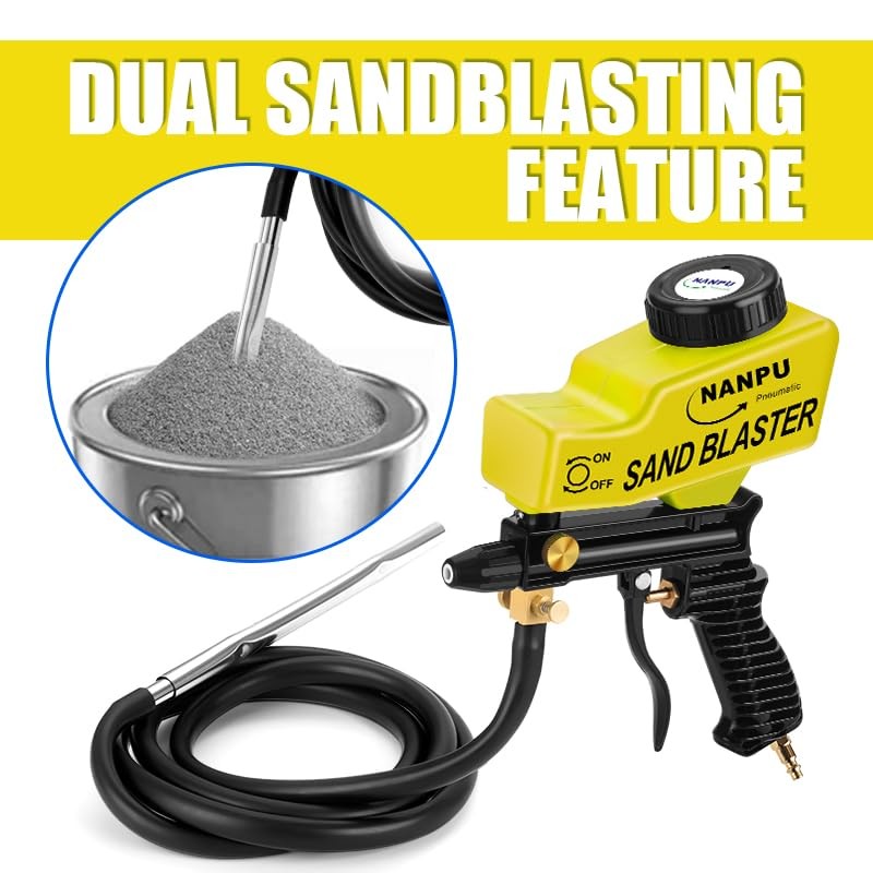 NANPU Light-Duty Air Sandblaster Gun Kit with Siphon & Gravity