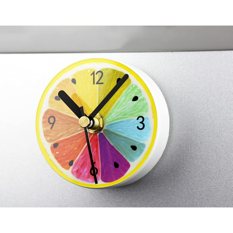 Beavorty Cute Boys and Girls Fridge Clock Magnet Round Fruit