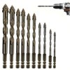 10PCS High-Strength Eccentric Twist Drill Bit,Four Flute Sawtooth Eccentric Drill