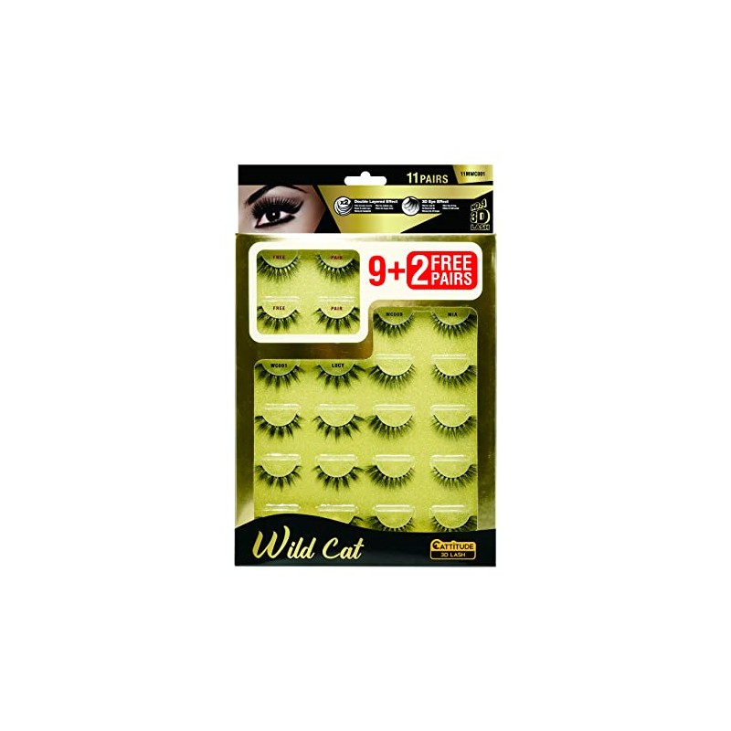 CATTITUDE 3D LASHES MEGA PACK (Wild Cat - 11 pairs)
