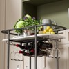 Metal Bar Cart with Two-Tier Design and Generous Storage Space