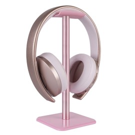 GEEKRIA Aluminum Alloy Headphone Stand for Over-Ear Headphones, Gaming Headset Holder, Desk Display Hanger with Solid Heavy Base Compatible with Bose QC35, Studio3 (Pink)