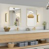 Minuover Wall Mount Mirror for Bathroom, Brushed Gold Metal Framed