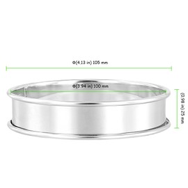 TAICHEUT - 24 anillos de plata de 4 pulgadas, anillos redondos de acero inoxidable para hornear, anillos de panqueques de panqueques y galletas