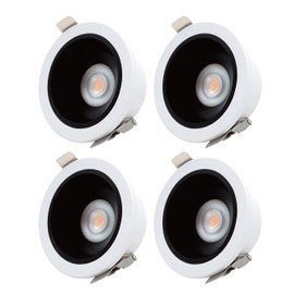 EACLL Set of 4 LED Recessed Spotlights, Warm White, 7 W Ceiling Spotlight, 3000 K, Non-Dimmable, 24° Spots, Prevents Glare Downlight, Recessed Spotlights for Office, Kitchen, Living Room, Sleep and