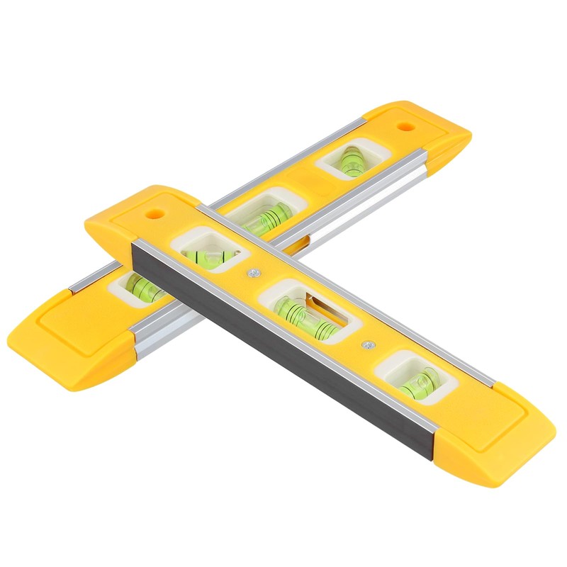 HAKZEON 14 PCS 9 Inch Yellow Magnetic Torpedo Level, Plastic