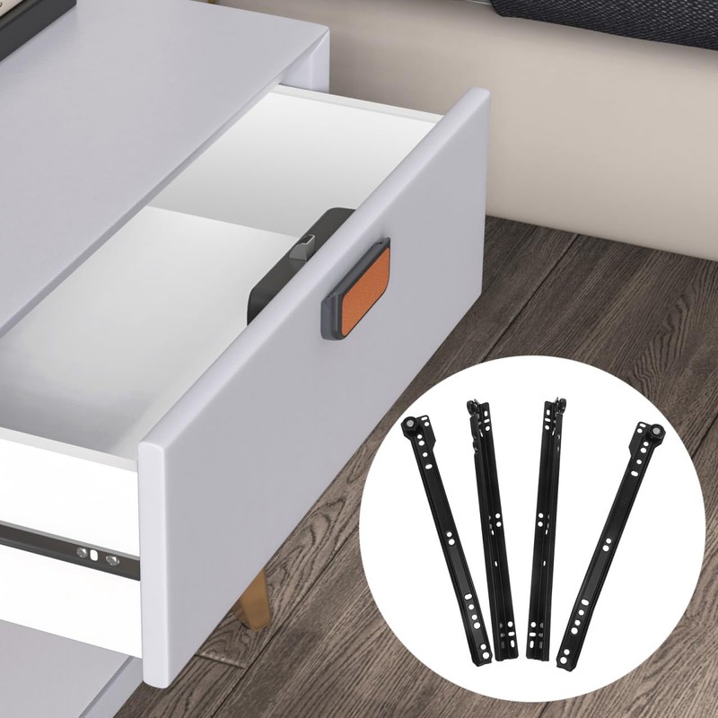 Gadpiparty Drawer Slide Rails for Furniture 2 Sectioned Easy to