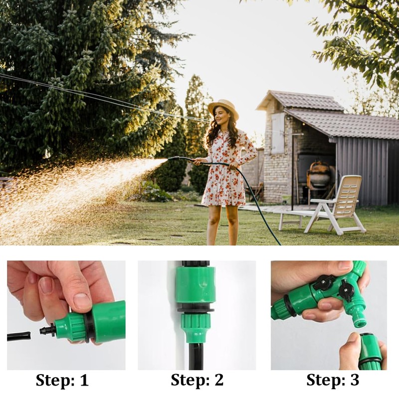 6Pcs Garden Irrigation Hose Fitting, Quick Connector Hose Pipe Adapter,