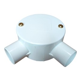 HanaMoon White 20mm PVC 2 Way Conduit Box with Lid and Screws - Pack of 1