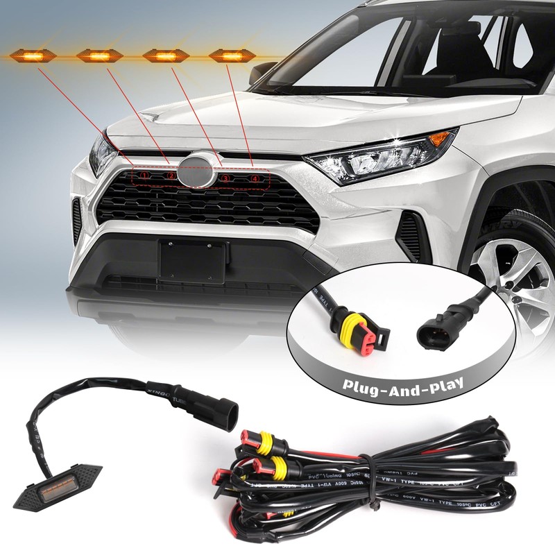 FICOLPO 4 Pcs Grille Lights Compatible with 2019 2020 2021