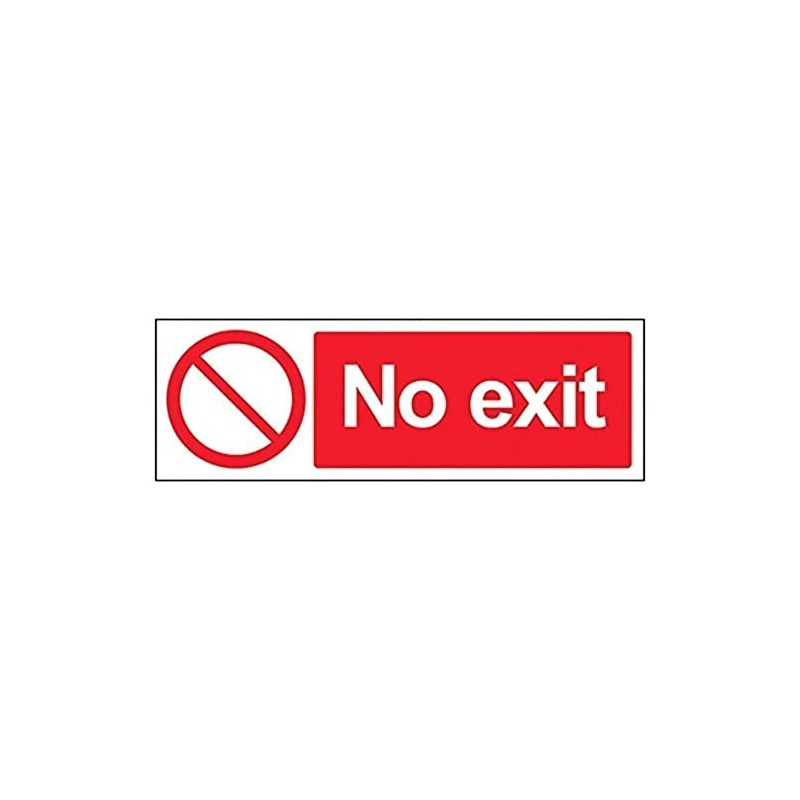 V Safety No Exit Prohibition Sign - 300mm x 100mm