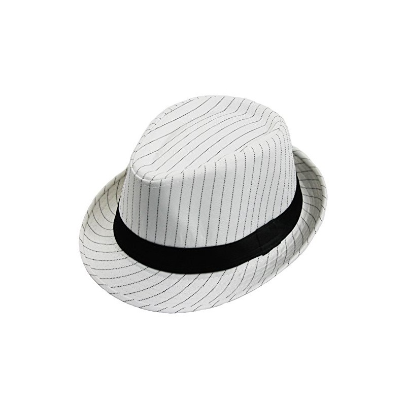 I LOVE FANCY DRESS LTD DELUXE PINSTRIPE TRILBY HAT WHITE