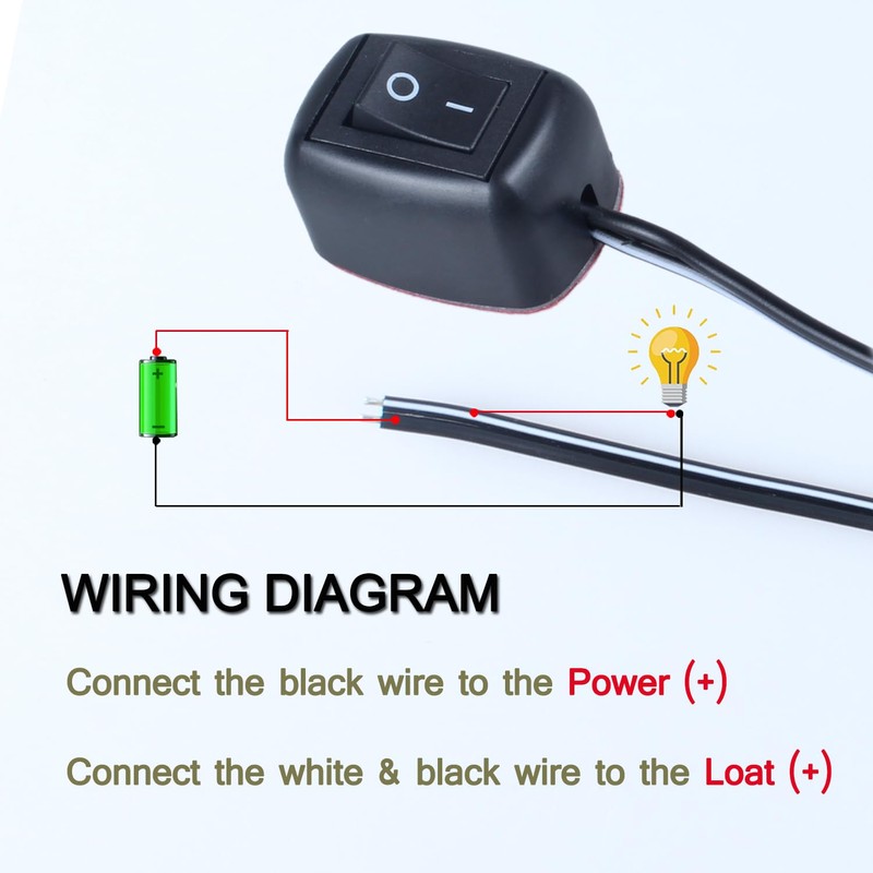 DMWD Paste Type Switch ON/Off Inline Rocker Toggle Switch 250V