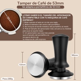 Tamper de Café Espresso,Tamper de Café, Tamper de Café con Escala y Resorte,Tamper de Café de Profundidad Ajustable,Tamper de Café para Máquina de Espresso (58mm)