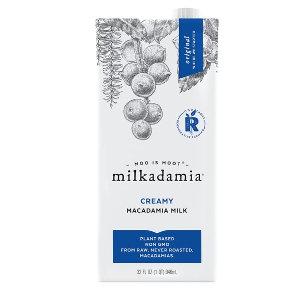 milkadamia Macadamia Milk, Original (Creamy) - 32 Fl Oz (Pack of 6)