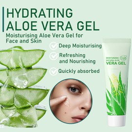 8PCS Aloe Vera Gel for Face & Body,Hydrating Travel Size Pure Aloe Vera Gel Face Moisturizer for All Skin Type,No-sticky Long Lasting Refreshing Moisturizing Fast Absorbing Aloe Cream Gel,1.05 oz(E)