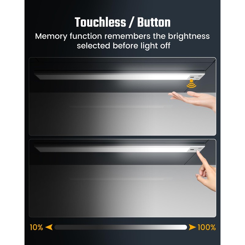 SUPERDANNY 16 Inch Under Cabinet Lights, Hand Wave Sensor 65