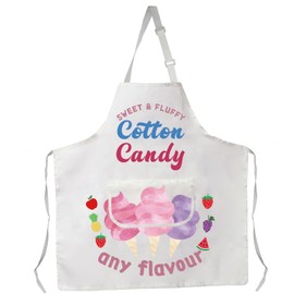 Cartoon Candy Cooking Apron Cotton Candy Lovers Gifts Cartoon Candy Maker Kitchen Apron With Pocket Waterproof (COTTON CANDY Apron ca)
