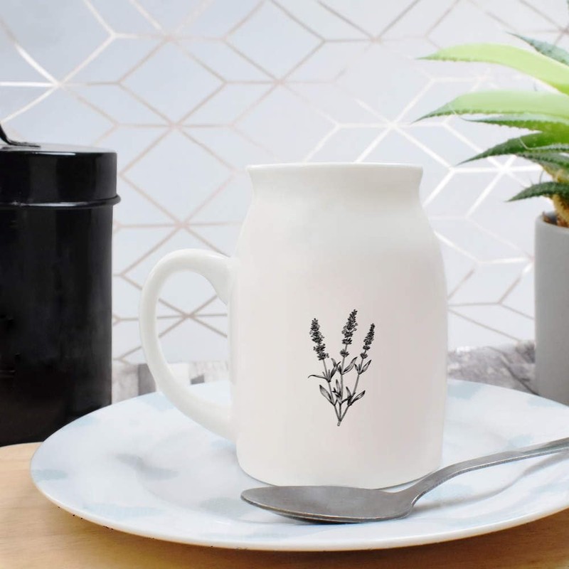 300ml 'Simple Lavender Plant' Ceramic Milk Jug (MJ00016772)