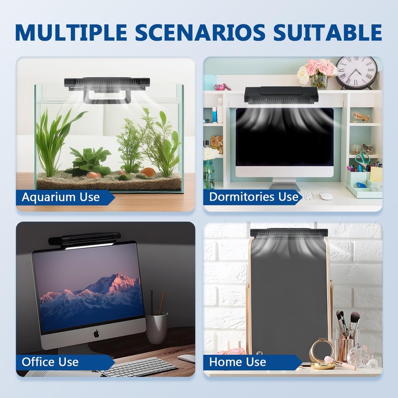 BAOSHISHAN Aquarium Chiller Fan, Powerful Fish Tank Cooler with Light,