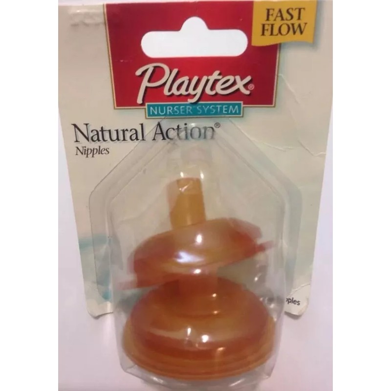 PLAYTEX OLDER BABY FAST FLOW FLAT TOP NIPPLES DISCONTINUED HARD