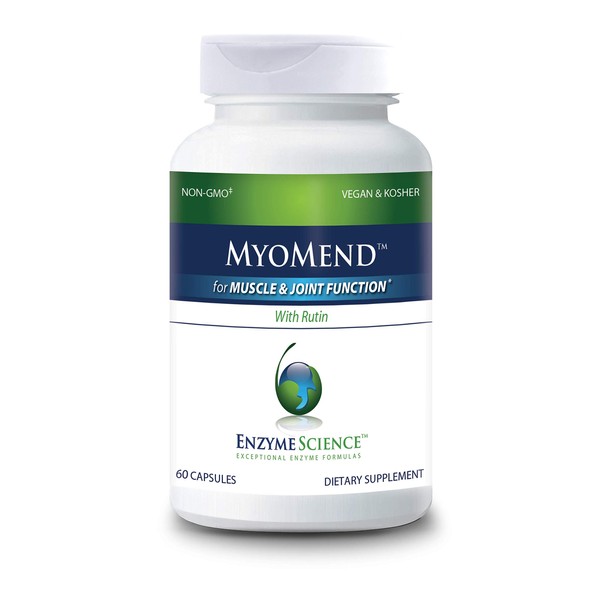 Enzyme Science™ Myomend®, 60 Capsules – Muscle & Joint Support – Formulated with Bromelain and Rutin – Enzyme Health Supplement – Vegan and Kosher