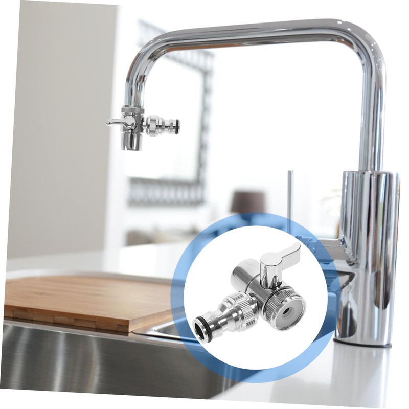 Frcolor Washer Faucet Adapter Copper Diverter Valve Kitchen Sink Connection