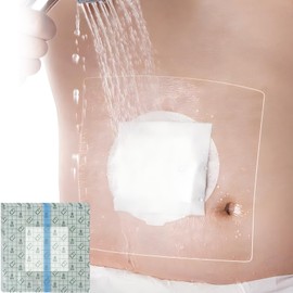 8" x 8" Ostomy Shower Cover Waterproof [Pack of 25], Ostomy Bag Shower Protector Stoma Shower Guard Colostomy Shower Shields for Women Men Showering, Non-Stick Central Pad
