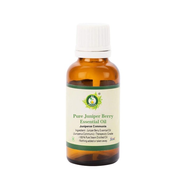 R V Essential Pure Juniper Berry Essential Oil 15 ml (0.507 ounces) - Juniperus communis (100% Pure and Natural Steam Distillated) Pure Juniper Berry Essential Oil