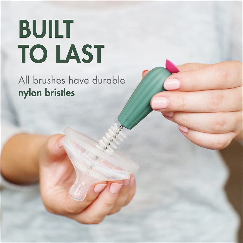 Boon Cacti Bottle Cleaning Brush Set, Terracotta , 4 Piece