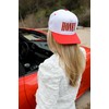 Two Tone Vintage Snapback Hat - Honey - White/Red