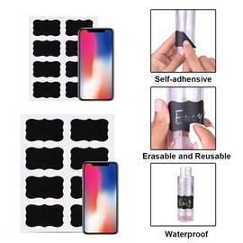 128 Chalkboard Labels for Jars, Erasable and Reusable Waterproof Blackboard Stickers Chalkboard Labels for Decorating Jars, Pantry, Home and Office, Scrapbooking (64 Large + 64 Small)