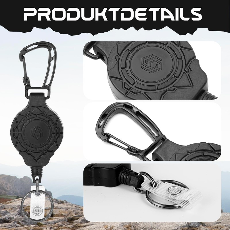 Retractable Key Ring, Extendable ID Card Yo-Yo with 31.5 Inch