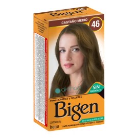 Tinte Bigen Castaño Medio 46 Sin Amoníaco Permanente Cubrecana Cabello