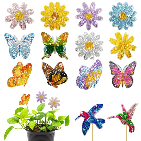 SENHAI 14 Pcs Diamond Paintings Kits, 5D Flower Butterfly Bird