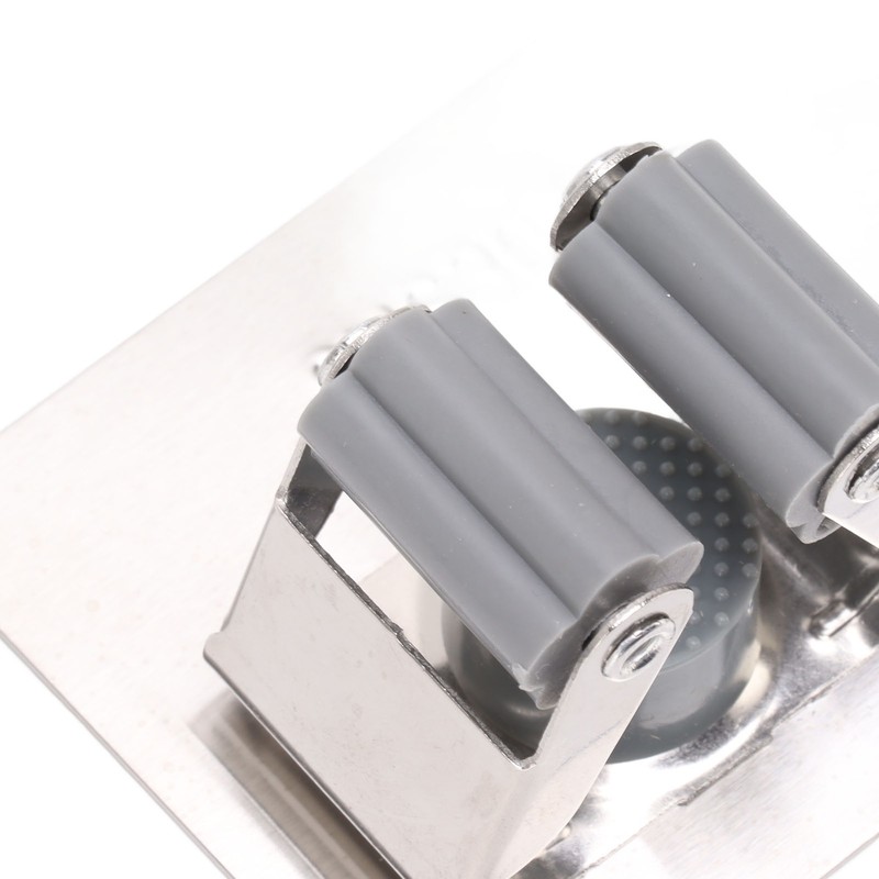 4Pcs Silver Mop Broom Holder with Hook Wall Mounted 304