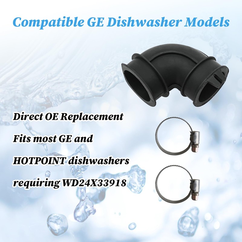 WD24X33918 Universal Dishwasher Circulation Pump to Sump Elbow Hose Kit