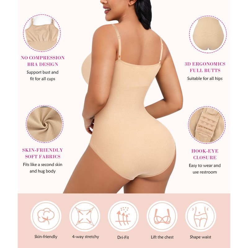 Gotoly Shapewear Bodysuit for Women Tummy Control Seamless Sculpting Body