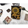 vintage sunflower leather journal Writing notebook embossed beautiful daily use
