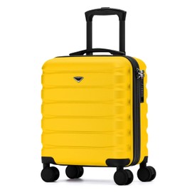 Flight Knight Carry On Suitcase 18x14x8 Hardside Built In TSA Lock & USB Port Lightweight Luggage Silent Double Spinner Wheels Maximum Underseat Carry-On Bag For American & United Approved Airlines