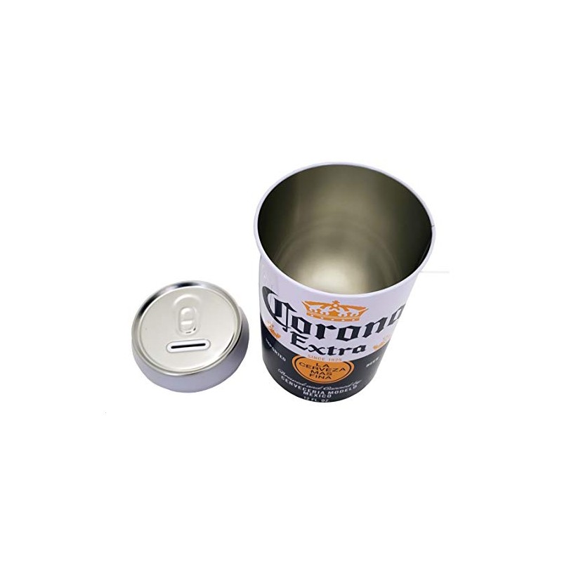 The Tin Box Company Corona Blue and White Can Bank
