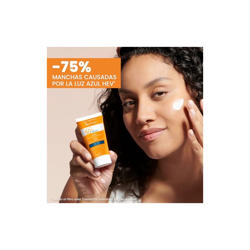 Avene Protector Solar Facial Sin Color FPS50+ Piel Mixta Fluido,