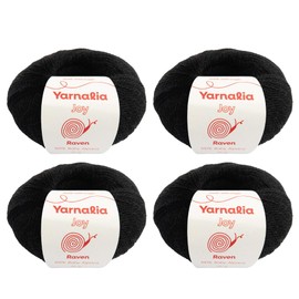 Joy Yarn Lace Weight 4-Pack, 25g/219yd - 100% Baby Alpaca | Ultra-Soft Yarn Spun For Knitting & Crocheting Beautiful Stitch Definition for Sweaters, Blankets & Accessories | Raven