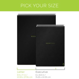 Rocketbook Flip - with 1 Pilot Frixion Pen & 1 Microfiber Cloth Included - Dark Blue Cover, Executive Size (6" x 8.8")