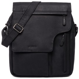 Leabags Amsterdam Shoulder Bag Made Of Genuine Buffalo Leather In A Vintage Look - Black -