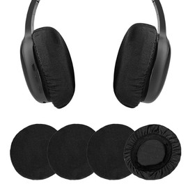 SULIUDAJI Pack of 4 Stretchable Washable Headphone Covers for 6 to 8.5 cm Headset Cover Against Dirt (Black)