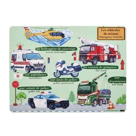 French / English Bilingual Placemat Set (2-pack) - Color: Fruits and Vegetables